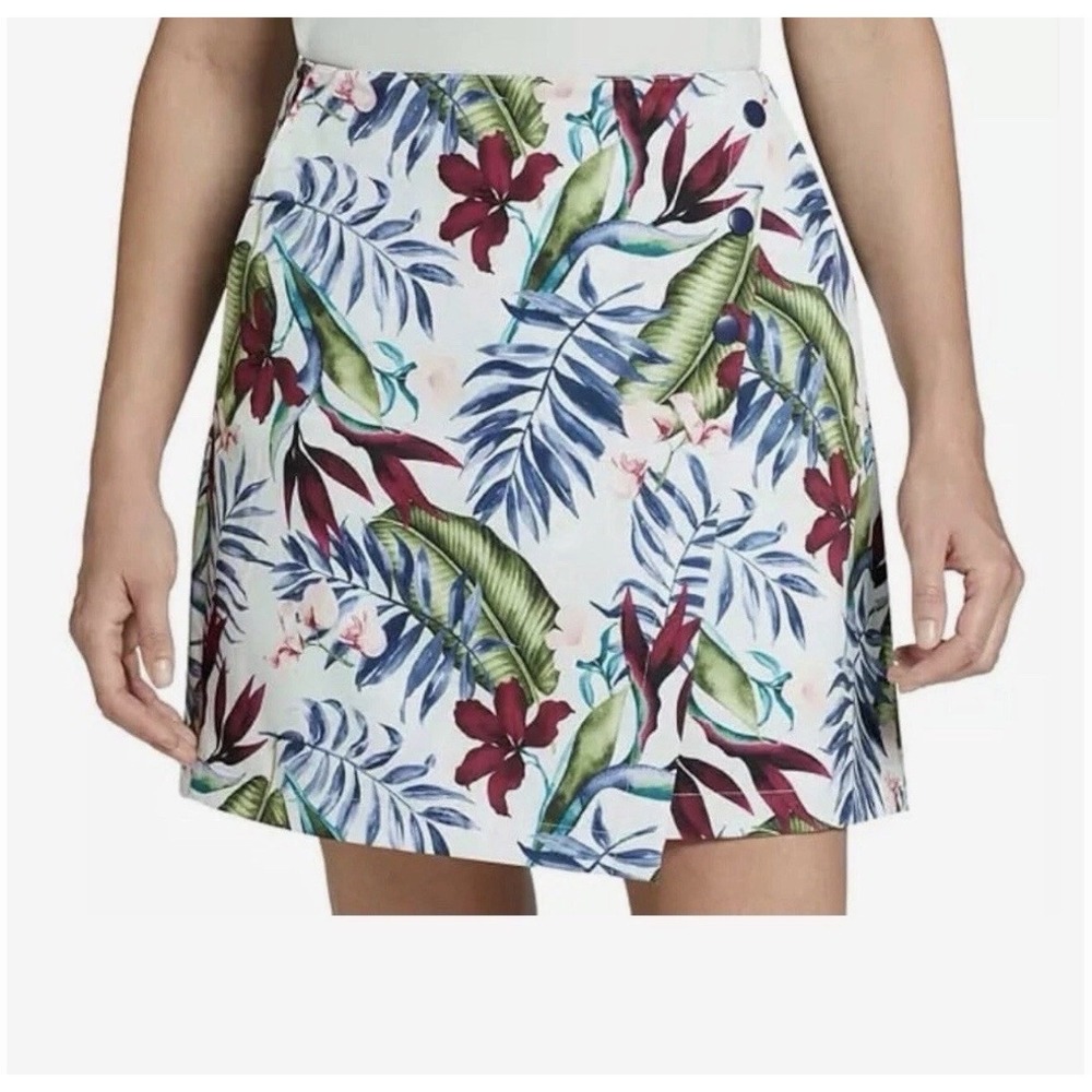 Lady Hagen Palm Overlap Snap Skirt Size 4 Skort New